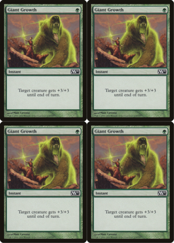 4x MTG 2010 GIANT GROWTH M11 - INSTANT - MAGIC CARD x4 copies - Image 1