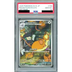 Pokemon Team Rocket's Raticate PSA 10 Holo AR 108/098 SV10 Glory of the Rocke... - Image 1