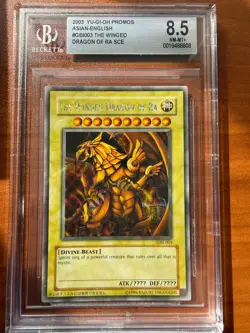 YUGIOH GBI-003 THE WINGED DRAGON OF RA SECRET RARE BGS 8.5 NM-MT - Image 1
