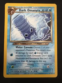 Pokemon TCG Dark Omanyte Neo Destiny 37 Unlimited Uncommon Card - Image 1