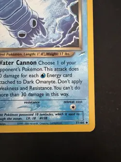 Pokemon TCG Dark Omanyte Neo Destiny 37 Unlimited Uncommon Card - Image 4