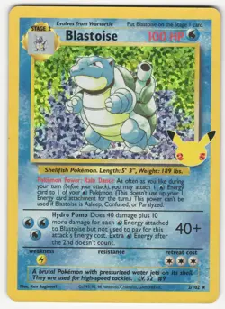 Blastoise 2/102 Celebrations: Classic Collection Holo Pokemon Card TCG - Image 1