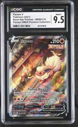 CGC 9.5 MINT+ Flareon V Black Star Promos SWSH179 Pokemon Card - Image 1