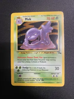 Near Mint Pokemon TCG Muk Fossil Holo Rare Card 13/62 - Image 1