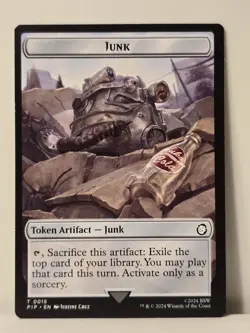 1 Card, Dual Sided Junk + Robot from Fallout, Magic the Gathering, MTG - Image 1