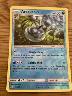 Araquanid Pokemon Card 49/236 Reverse Holo- Used (BSR) -Sun & Moon-Unified Minds - Image 1