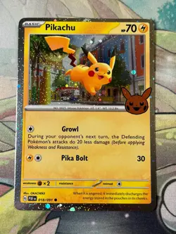 Pokemon Card TCG - Pikachu - Trick or Trade 2024 018/091 - Holo Rare - Image 1