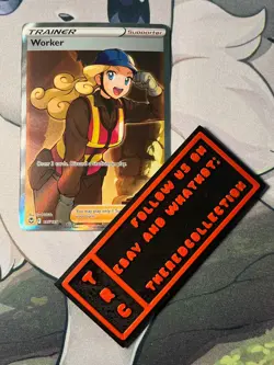 Pokemon Card TCG - Worker - Silver Tempest- 195/195 - Full Art Trainer Holo Rare - Image 1