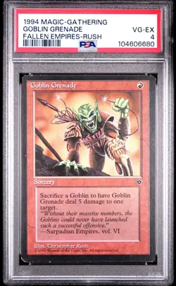 1994 MTG FALLEN EMPIRES RUSH GOBLIN GRENADE PSA 4 - Image 1