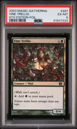 2003 MTG 8TH EDITION FOIL #287 VINE TRELLIS PSA 6 - Image 1