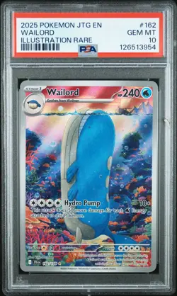 Pokemon 2025 Wailord 162/159 Full Art IR Journey Together GEM MINT PSA 10 - Image 1