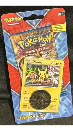 2016 Pokemon TCG XY BREAKPOINT PIKACHU XY95 Promo Coin Checklane Blister Pack - Image 1