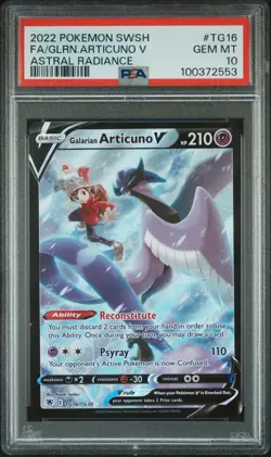 2022 POKEMON SWORD & SHIELD ASTRAL RADIANCE FULL ART/GALARIAN ARTICUNO V PSA 10 - Image 1
