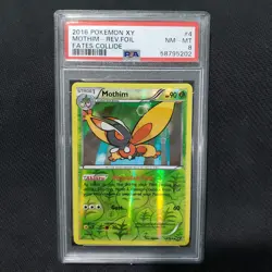 2016 Pokemon: MOTHIM 4/124 - [Reverse Holo] - [XY Fates Collide] - NM/MT - PSA 8 - Image 1