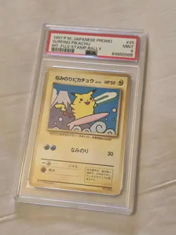 MT. FUJI Surfing Pikachu Pokemon 1997 JR Stamp Rally Promo Japanese 025 PSA 9 - Image 3
