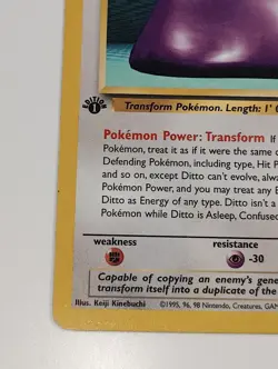 Ditto 18/62 Pokemon Card TCG 1st Edition Fossil Rare MP - Image 4