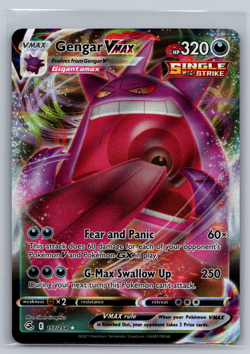 Gengar Vmax Holo 157/264 Pokemon TCG English Card Fusion Strike Ultra Rare NM - Image 1