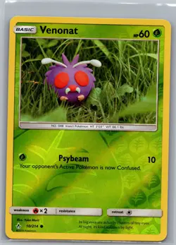 Venonat 10/214 Reverse Holo SM - Unbroken Bonds - Pokemon Card - NM - Image 1