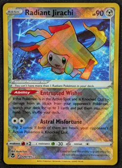 Radiant Jirachi 2022 Silver Tempest Holo Rare Pokemon Card 120/195 (NM) - Image 1