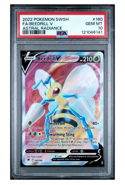 Pokemon TCG Beedrill V Astral Radiance Holo Ultra Rare 160/189 PSA 10 - Image 1