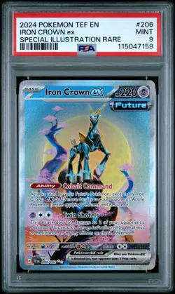 2024 POKEMON TEF EN-TEMPORAL FORCES #206 IRON CROWN EX PSA 9 - Image 1