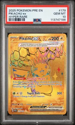 2025 POKEMON PRE EN-PRISMATIC EVOLUTIONS HYPER RARE #179 PIKACHU EX PSA 10 - Image 1