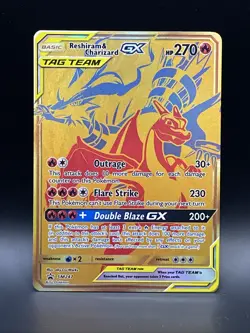 Pokemon TCG Rashiram and Charizard GX Tag Team SM247 Black Star Promo - Image 1