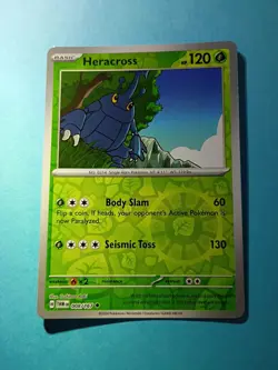 Heracross Pokemon Card 120 HP - Body Slam & Seismic Toss Moves - Image 1