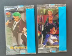 Dragon Ball One Piece Card 40th weekly Jump Morinaga Wafer Zoro Vegeta - Image 1