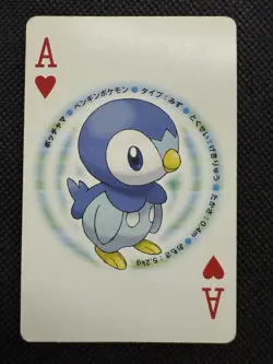 Pokemon Piplup Ace of Hearts Pearl Playing Card Palkia Back Poker Nintendo - Image 1