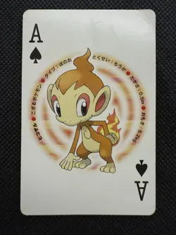 Pokemon Chimchar Ace of spades Pearl Playing Card Palkia Back Poker Nintendo - Image 1