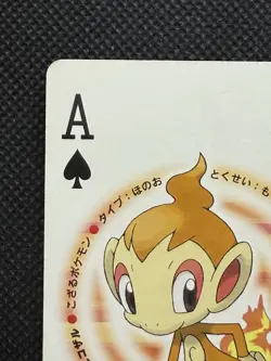 Pokemon Chimchar Ace of spades Pearl Playing Card Palkia Back Poker Nintendo - Image 2