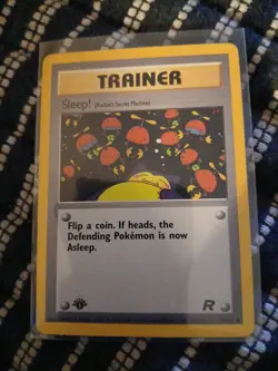 Trainer SLEEP! -79/82 - 1st Edition Team Rocket Set Vintage Pokemon Card - NM - Image 1