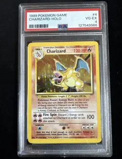 1999 Pokemon TCG Charizard Base Set Holo Rare Card 4/102 PSA 4 💎 - Image 1