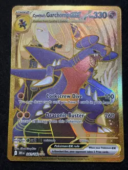 Pokemon TCG Cynthia's Garchomp EX 214/182 Hyper Rare Card - Image 1