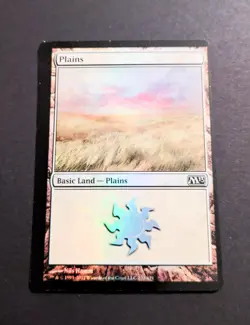 Plains MTG M13 Foil Basic Land Miscut Card Error Magic The Gathering - Image 1