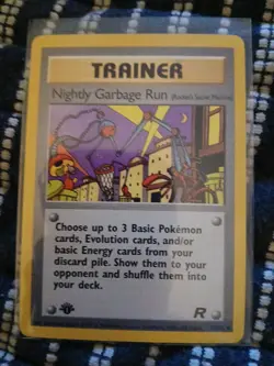 Nightly Garbage Run 1st Edition Team Rocket Set #77/82 Pokemon TCG Trainer Card - Image 1