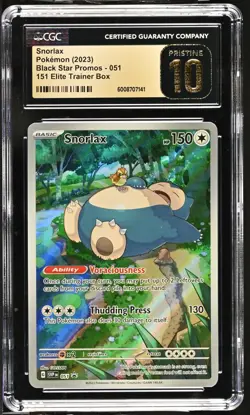 SNORLAX BLACK STAR PROMO 051 POKEMON - CGC PRISTINE 10 - Image 1
