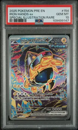 **PSA 10** Pokemon PRE EN-Prismatic Evolutions SIR Iron Hands Ex 154/131 - Image 1