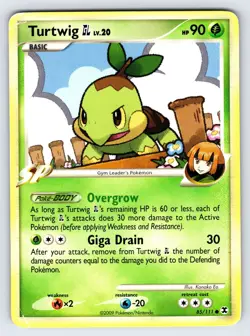 Turtwig 85/111 2009 Rising Rivals Pokemon Card TCG Nintendo Common - Mp/Hp - Image 1