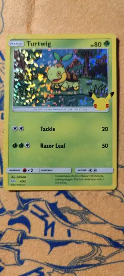 Turtwig 4/25 McDonalds 25th Anniversary Promo 2021 HOLOFOIL Pokemon Card NM - Image 1