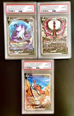 PSA 10 Galarian Moltres V 078/070 Zapdos Articuno 074 076 Pokemon Card Japanese - Image 2
