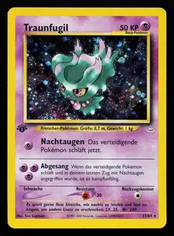 Traunfugil 11/64 Holo GERMAN 1st Edition Neo Revelation Pokemon Card - Image 1