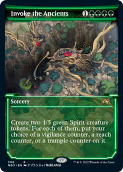 4x Invoke the Ancients - Showcase - Foil NM-Mint, English Kamigawa: Neon Dynasty - Image 1