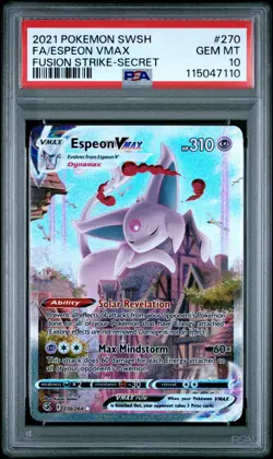 2021 POKEMON SWORD & SHIELD FUSION STRIKE SECRET FULL ART/ESPEON VMAX PSA 10 - Image 1