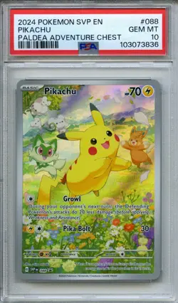 2024 Pokemon Scarlet & Violet Paldea Adventure Chest Pikachu SVP088 PSA 10 - Image 1
