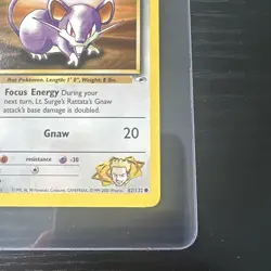 Lt. Surge’s Rattata 82/132 1st Edition Gym Heroes WOTC Vintage Pokemon - Image 5