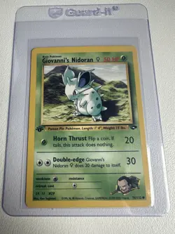 Giovanni’s Nidoran 1st Edition Gym Challenge 75/132 WOTC Vintage Pokemon - Image 1