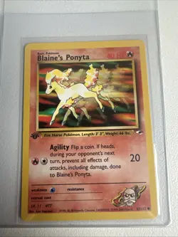 Blaine’s Ponyta 1st Edition Gym Heroes 63/132 WOTC Vintage Pokemon - Image 1