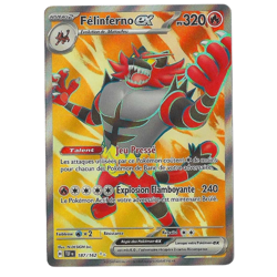 Carte Pokemon FELINFERNO 187/162 EX FA EV5 Ecarlate et Violet TEF FR NEUF - Image 1